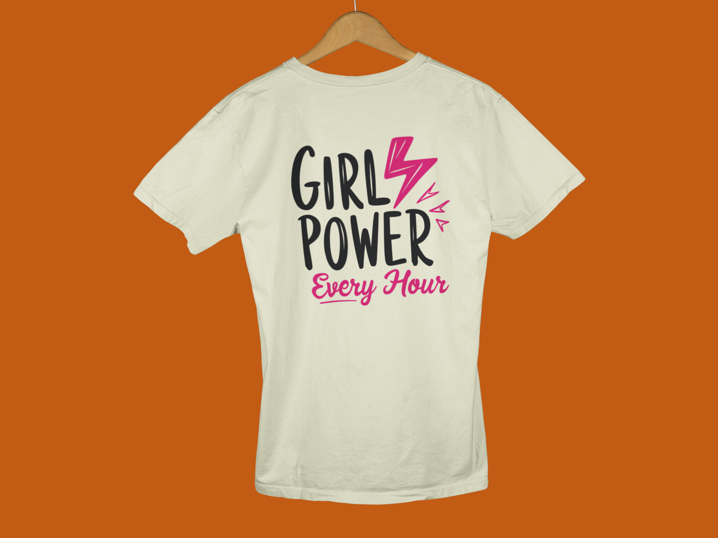 "Girl Power, Every Hour" - Female Classic Crew T-Shirt