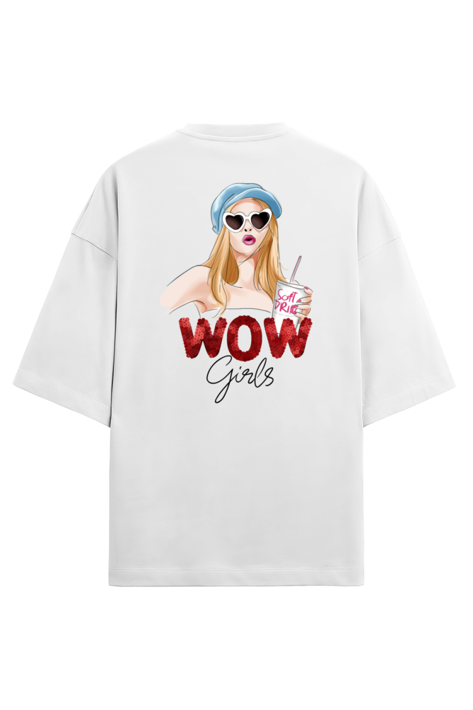 "Wow Girls" - Unisex Terry Oversized Tee | UT27