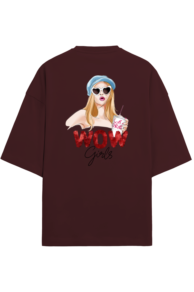 "Wow Girls" - Unisex Terry Oversized Tee | UT27