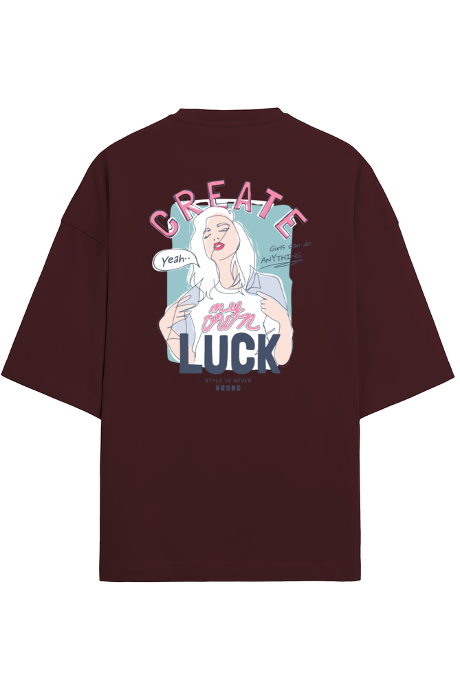 "Create My Aim Luck" - Unisex Terry Oversized Tee | UT27