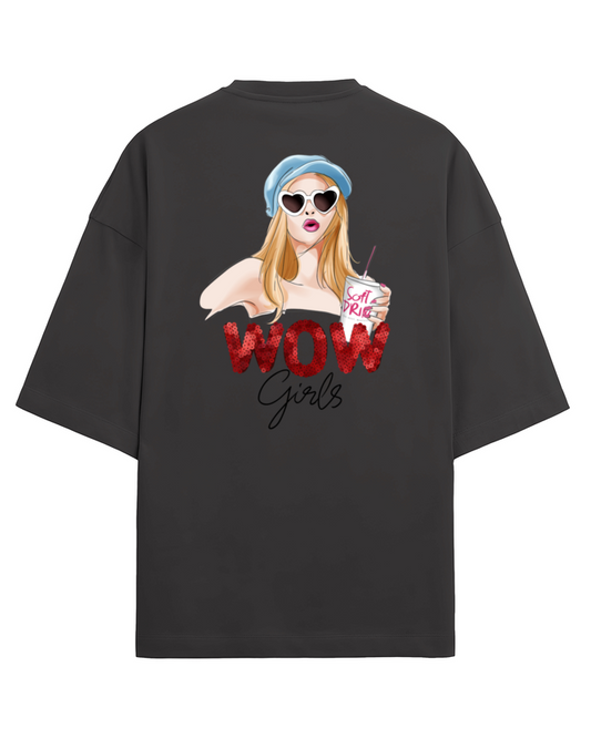 "Wow Girls" - Unisex Terry Oversized Tee | UT27