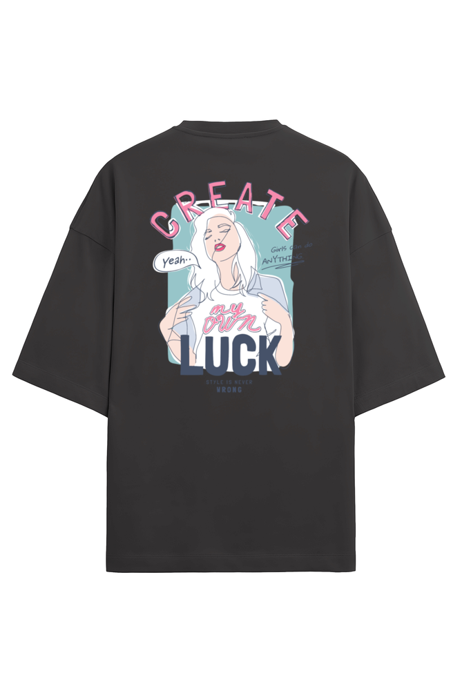 "Create My Aim Luck" - Unisex Terry Oversized Tee | UT27