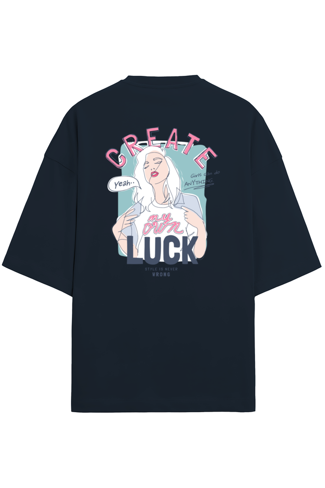 "Create My Aim Luck" - Unisex Terry Oversized Tee | UT27