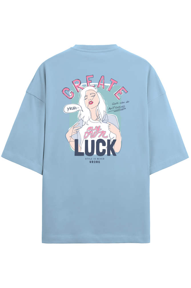 "Create My Aim Luck" - Unisex Terry Oversized Tee | UT27