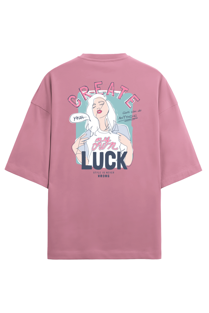 "Create My Aim Luck" - Unisex Terry Oversized Tee | UT27