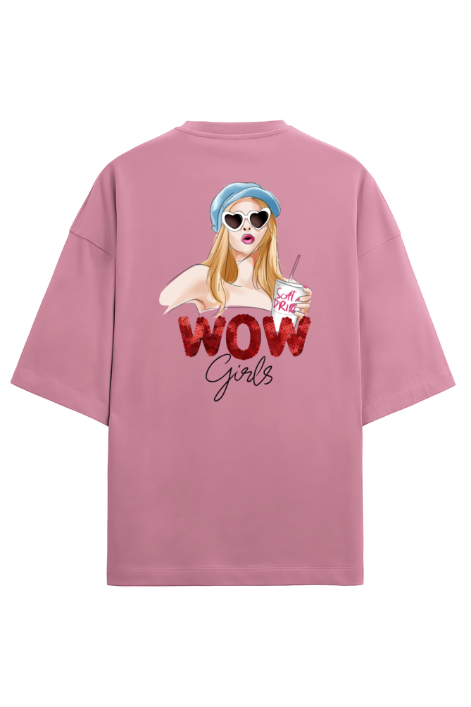 "Wow Girls" - Unisex Terry Oversized Tee | UT27
