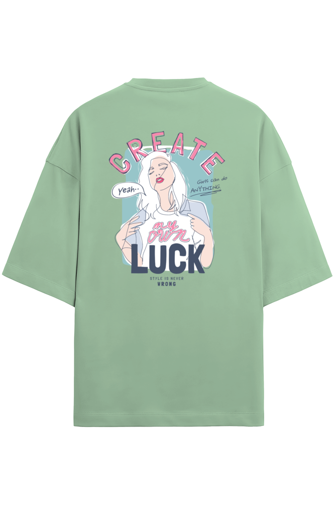 "Create My Aim Luck" - Unisex Terry Oversized Tee | UT27