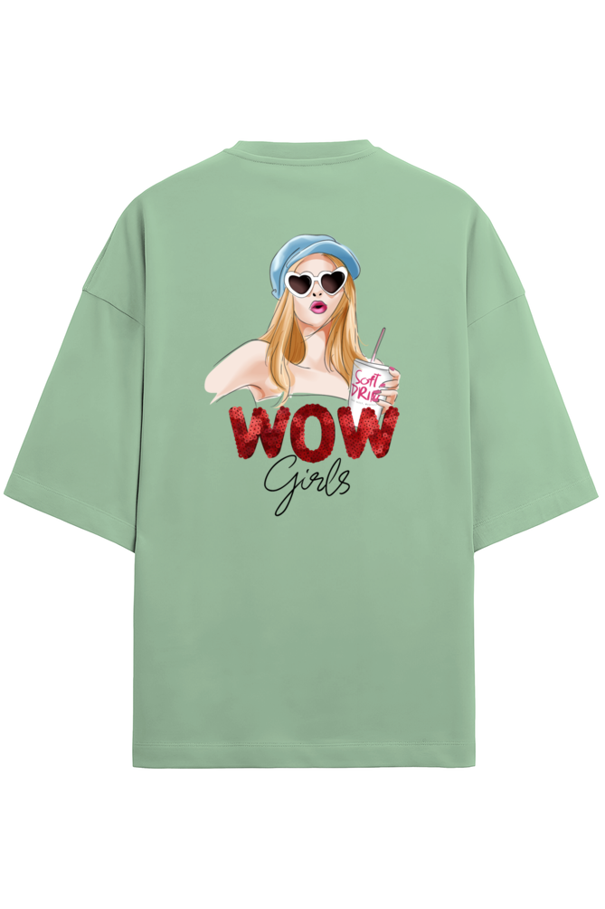 "Wow Girls" - Unisex Terry Oversized Tee | UT27