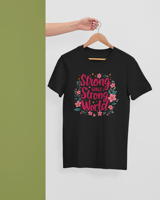 "Strong Girls, Strong World" - Female Classic Crew T-Shirt