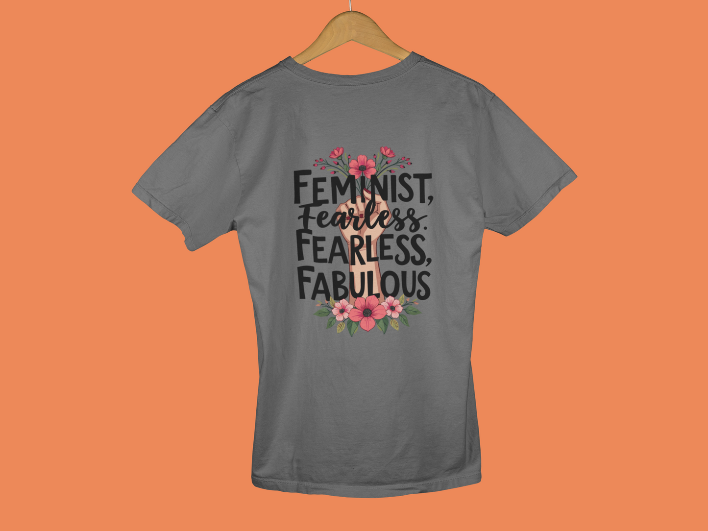 "Feminist, Fearless" - Female Classic Crew T-Shirt