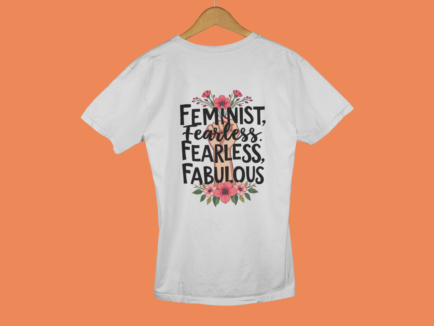 "Feminist, Fearless" - Female Classic Crew T-Shirt