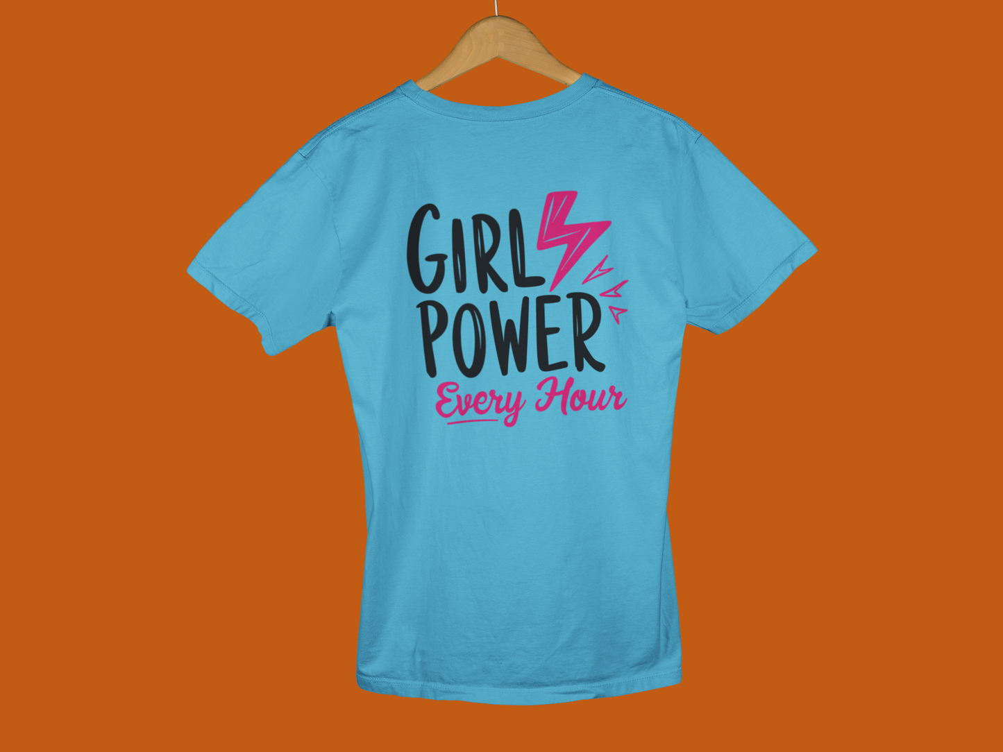 "Girl Power, Every Hour" - Female Classic Crew T-Shirt